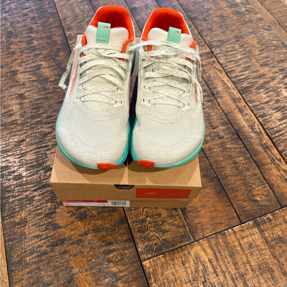 Altra White and Orange Athletic Shoes